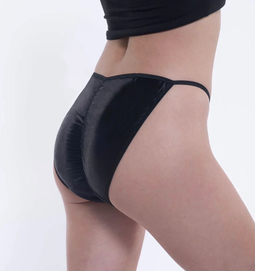 Hi-Cut Ruched Satin String Bikini - Image 3